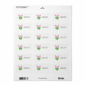 Étiquette De beaux tulipes (Feuille entière)