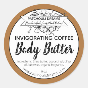 Étiquette de beurre de café personnalisable fabriq