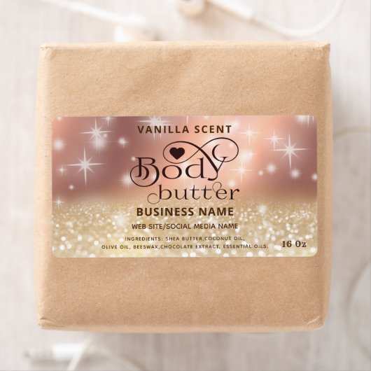 Étiquette de beurre de corps mousseux de luxe mode (En situation)