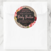 Étiquette de Beurre Floral Kraft personnalisable (Sac)