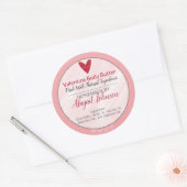 Étiquette de beurre rose et rouge pour la Saint-Va (Enveloppe)