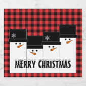 Étiquette de biberon personnalisé Snowman de Noël (Étiquettes simples)