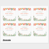 Étiquette de bibliothèque bébé Cactus Floral Boho (Feuille)