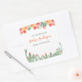 Étiquette de bibliothèque bébé Cactus Floral Boho (Enveloppe)