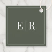 Étiquette de bienvenue de mariage à monogramme en  (Dos)