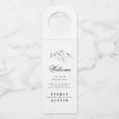 Étiquette de bienvenue de mariage de verdure luxur (Devant)