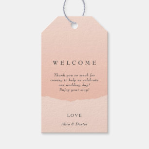 Étiquette de bienvenue de mariage minimaliste mode