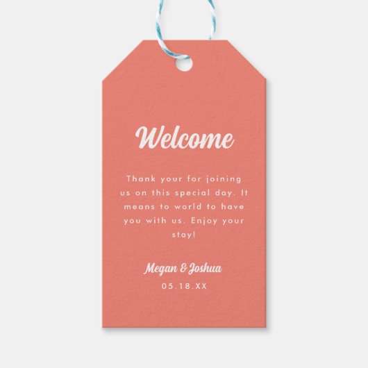 Étiquette de bienvenue de mariage moderne minimal (Devant)