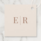 Étiquette de bienvenue de mariage Monogramme Beige (Dos)