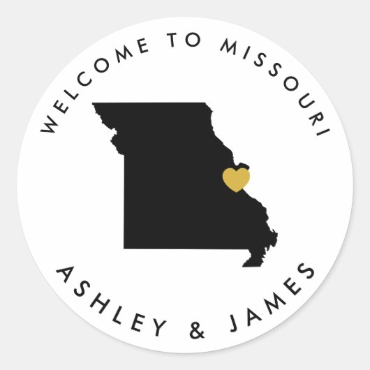 Étiquette de bienvenue du Mariage du Missouri, noi (Devant)