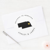 Étiquette de bienvenue du Mariage du Nebraska, or  (Enveloppe)