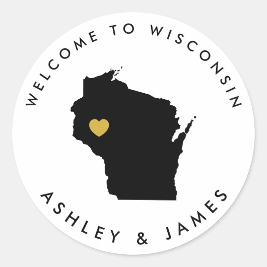 Étiquette de bienvenue du Mariage du Wisconsin, no (Devant)