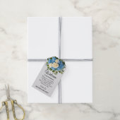 Étiquette de bienvenue florale bleue et blanche (Avec de la ficelle)