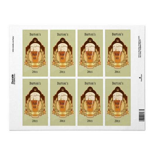 Étiquette de bière brassée (Feuille entière)