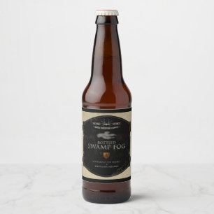 Étiquette de bière brouillard en bouteille