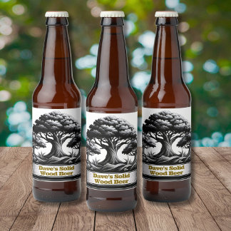 Étiquette de bière en bois solide de Dave