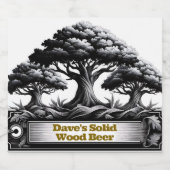 Étiquette de bière en bois solide de Dave (Étiquettes simples)
