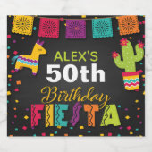 Étiquette de bière Fiesta - Personnaliser Nom/Anné (Étiquettes simples)