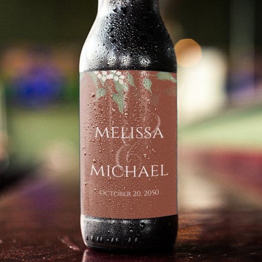 Étiquette de bière Mariage en terre cuite personna