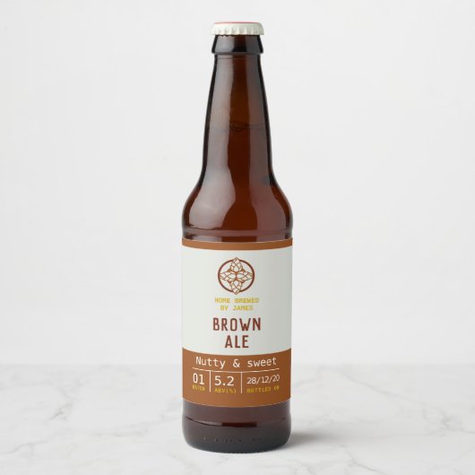 Étiquette de bière pour bouteille Brown Ale (Devant)