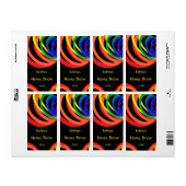 Étiquette de bières coloré Rainbow Crescent (Feuille entière)