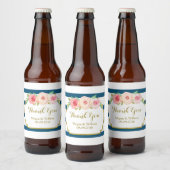 Étiquette de bières d'or rose Floral (Bouteilles)
