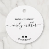 Étiquette de bijoux artisanale ronde personnalisée (Dos)