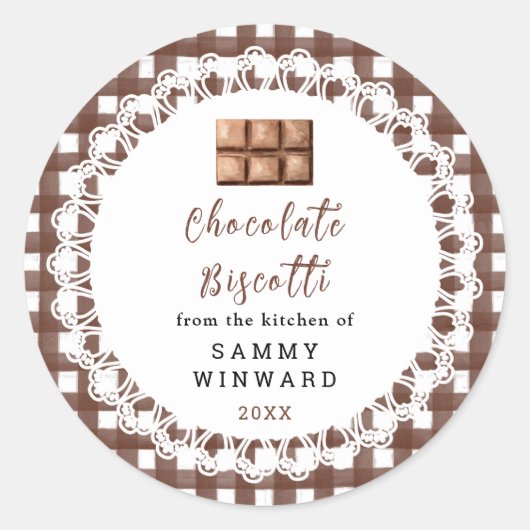 Étiquette de Biscotti au Chocolat Maison (Devant)
