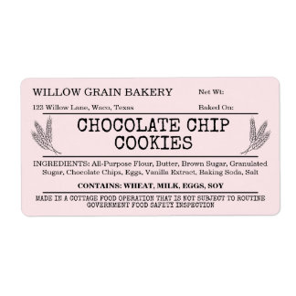 Étiquette de biscuit aux pépites de chocolat Cotta