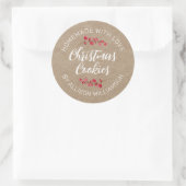 Étiquette de biscuit de Noël Kraft rustique fait m (Sac)