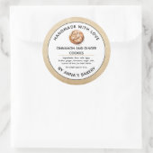 Étiquette de biscuits à la cannelle et au gingembr (Sac)