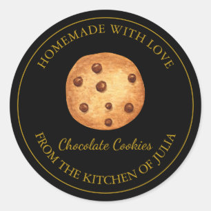 Étiquette de biscuits au chocolat maison Noir
