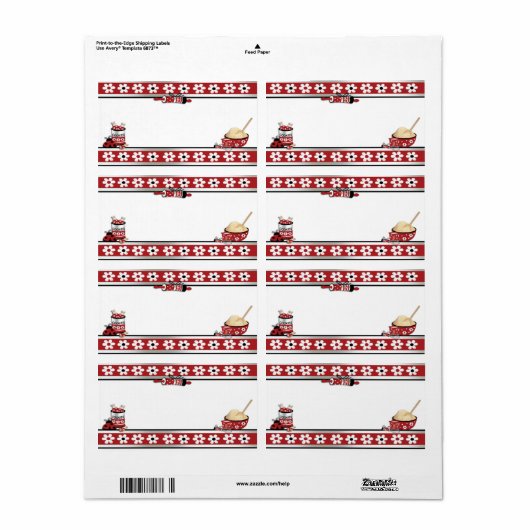 Étiquette de biscuits de cuisson (Feuille entière)