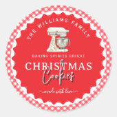 Étiquette de biscuits de Noël en gingham pour prod (Devant)