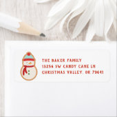 Étiquette de biscuits de Noël Snowman (En situation)