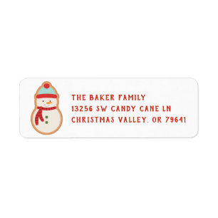 Étiquette de biscuits de Noël Snowman