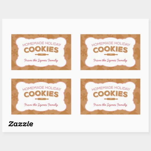 Étiquette de biscuits de vacances (Feuille)