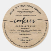 Étiquette de biscuits en papier Kraft rustique Éti (Devant)