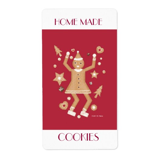 Étiquette de biscuits maison © 2011 M. Martz (Devant)