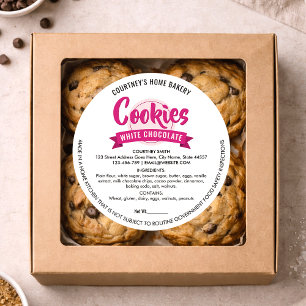 Étiquette de biscuits rose tendance Emballage de b