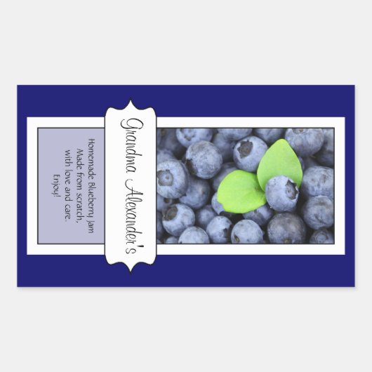 Étiquette de bocal à canne personnalisé, bleuet pe (Devant)