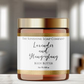 Étiquette de bocal à huile d'or blanc et martelé