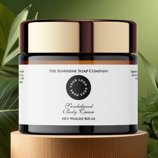 Étiquette de bocal blanc imperméable avec logo