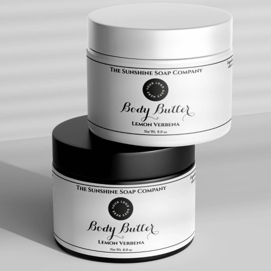 Étiquette de bocal blanc imperméable avec logo