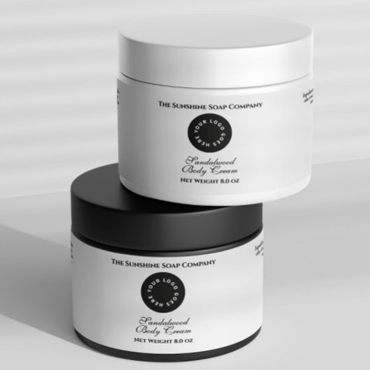 Étiquette de bocal blanc imperméable avec logo