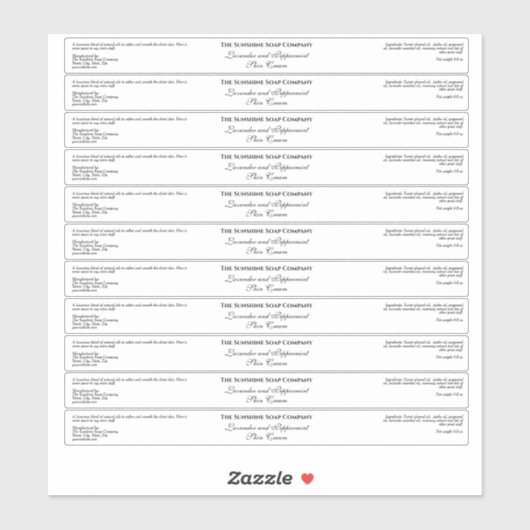 Étiquette de bocal imperméable à faible profil cos (Feuille)