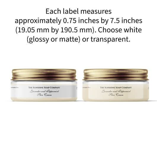 Étiquette de bocal imperméable à faible profil cos