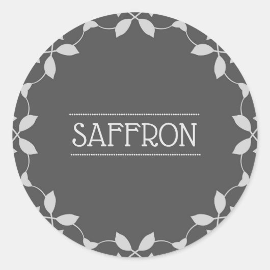 Étiquette de bocaux d'épices safran (Devant)