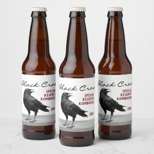 Étiquette de boisson Black Crow, modifiable (Bouteilles)