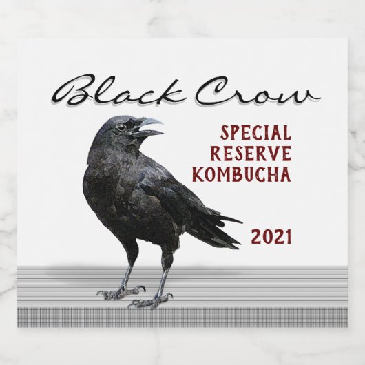 Étiquette de boisson Black Crow, modifiable (Étiquettes simples)